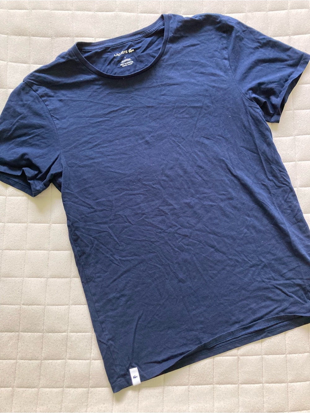 Lacoste Men's Navy Short Sleeve Crew T-Shirt